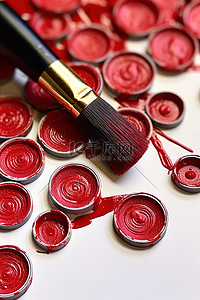 黑色画笔放置在红色阵列的画笔大小的红色环上