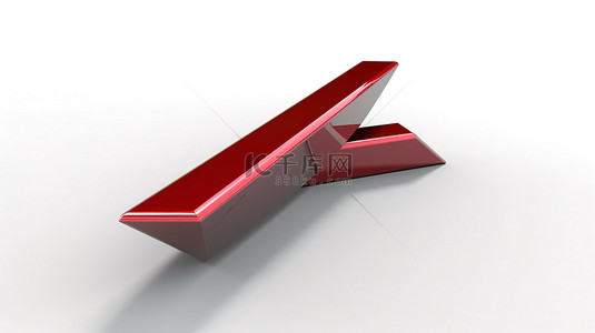 导航-分段背景图片_孤立的白色背景上的红色箭头的三维插图
