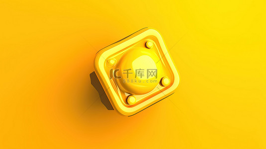 安全通知背景图片_充满活力的黄色背景上的 3D 渲染通知符号