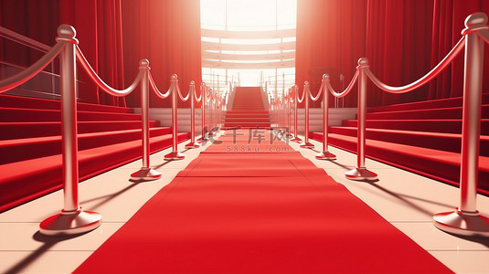 成功之路背景图片_成功之路红地毯和绳索障碍为成就奠定了基础