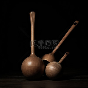 木勺调料背景图片_木勺和白蜡木手动工具