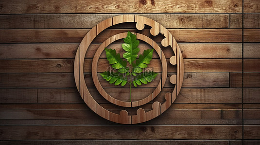 齿轮背景图片_绿色科技进步质朴木质背景上的 3D 插图