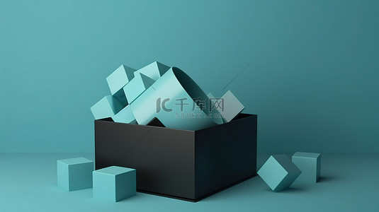 高级盒子样机背景图片_高级盒子样机 3d 渲染几何设计