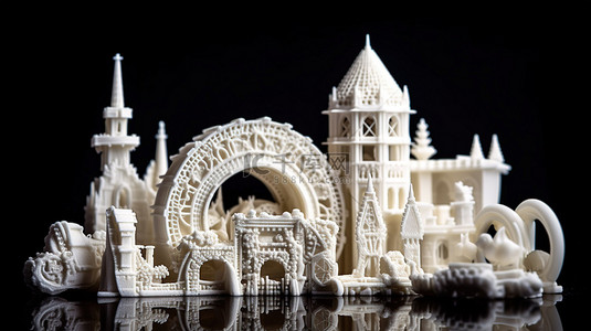 用于工业 3D 打印机创建各种物体和模型的白色塑料粉末