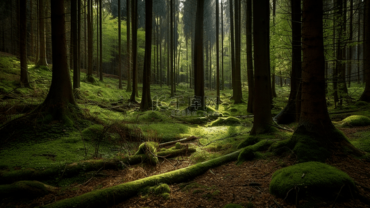 森林写实丛林风景背景