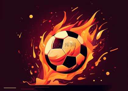 火焰足球背景图片_足球火焰黄色背景