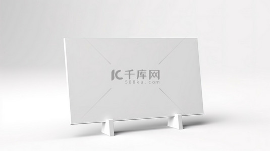 白餐盘背景图片_白色背景上空白水平表卡标签的 3d 渲染
