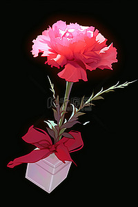 年货礼包主图背景图片_红色康乃馨礼包红玫瑰