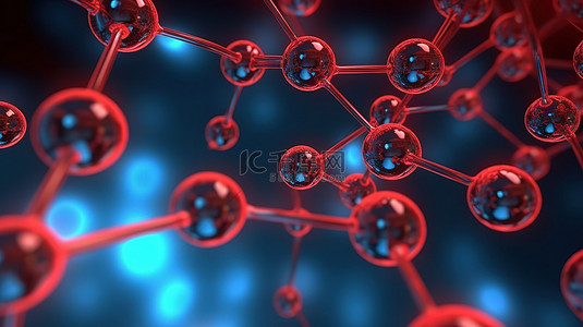科学背景下抽象分子结构的 3d 插图