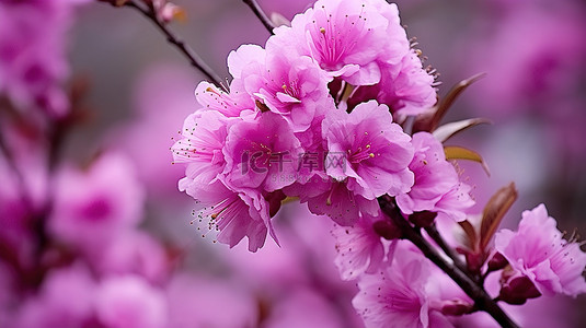 野杜鹃花背景图片_杜鹃花粉红色的花朵