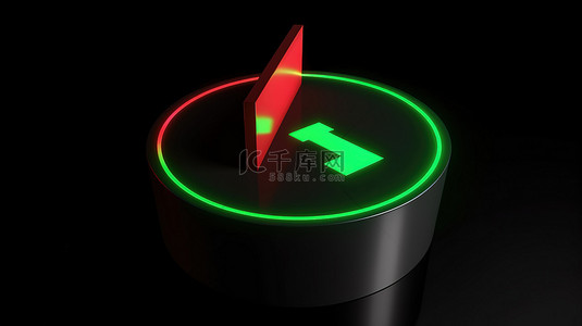游戏图标按钮背景图片_3d 中的红绿指示图标准备发出信号