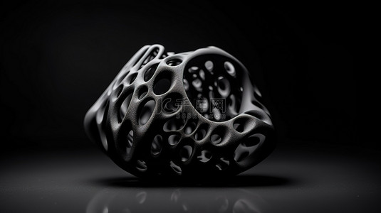 工字造型背景图片_采用 3D 打印技术打造的时尚黑色雕塑造型