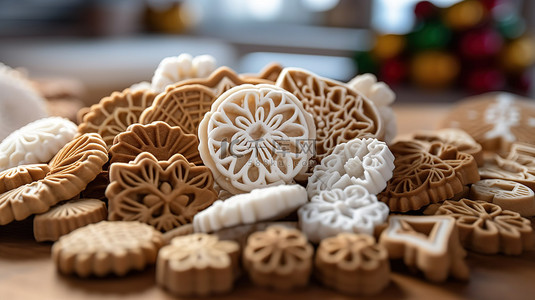 有选择地关注 3D 打印的圣诞节和新年饼干形式