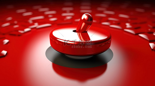 按钮加载背景图片_带鼠标光标的红色免费下载按钮的 3D 插图