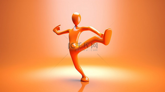 快乐的人卡通背景图片_乐趣和健身在 3D 舞蹈瑜伽角色概念中碰撞