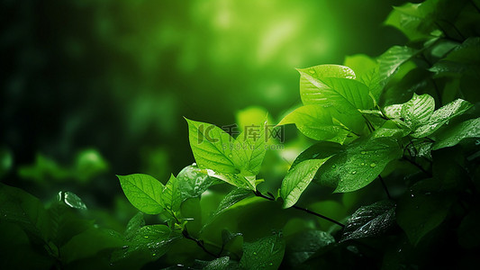 一片绿叶背景图片_自然森林叶子