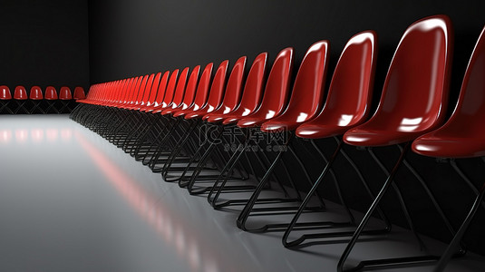 数字艺术作品描绘了一堆黑色椅子和一把醒目的红色椅子