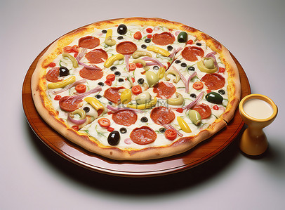 披萨背景图片_意大利披萨配配料