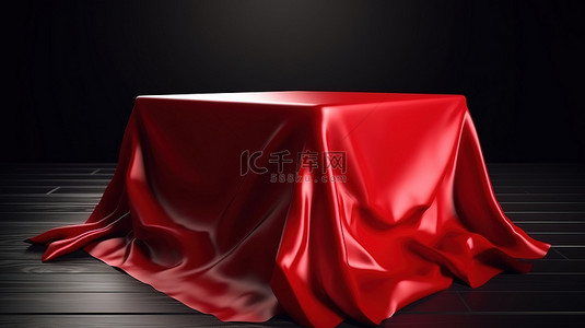 小家背景背景图片_3d 渲染中的红衣方桌