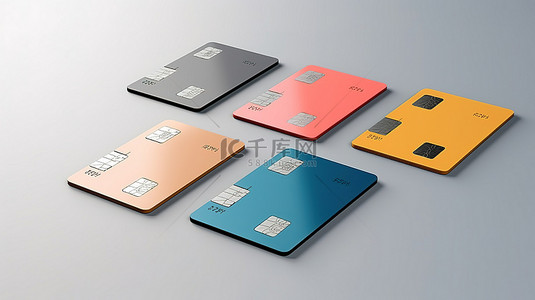 智能芯片卡通过银行卡模型和背面视图增强您的设计