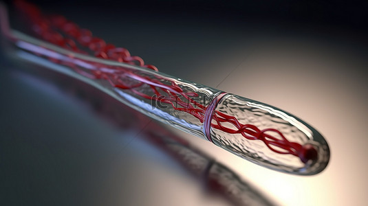 动脉硬化背景图片_为球囊血管成形术设计的 3d 渲染支架或导管