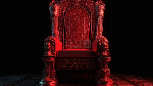哥特式的背景图片_3d 充满活力的红色皇家宝座