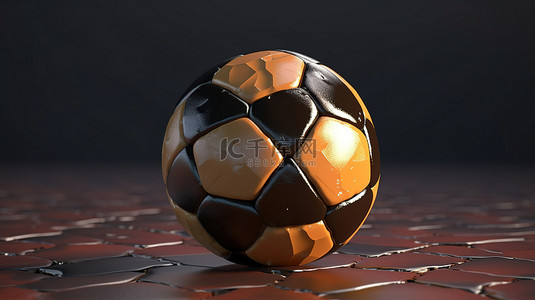 游戏元素背景图片_3d 渲染的足球充气