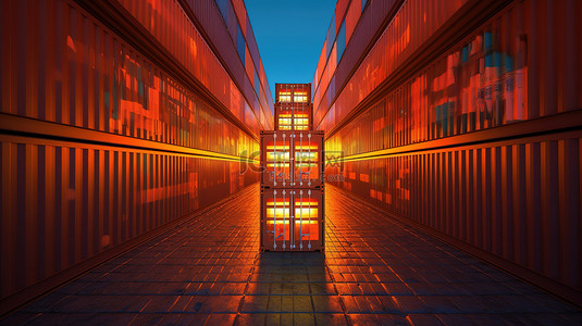 国际物流海报背景图片_出口物流货物集装箱的 3d 渲染