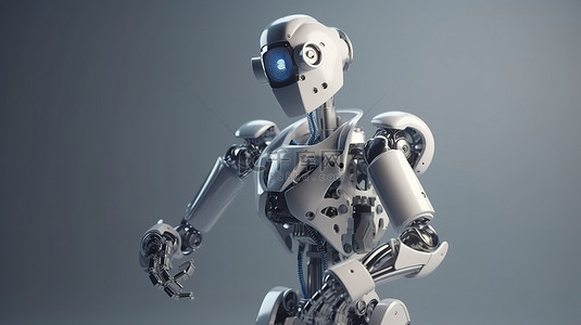 3d 渲染中配备螺丝刀和扳手的 android 机器人或人工智能机器人