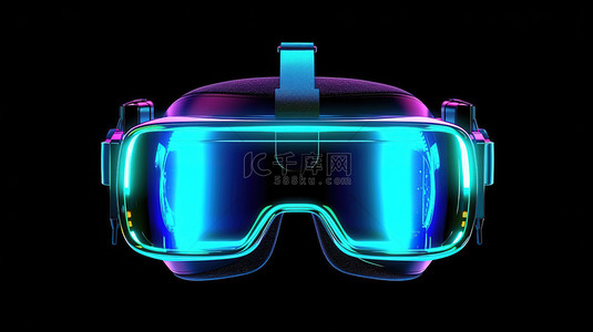 虚拟体验背景图片_VR 眼镜的 3D 渲染插图，带来身临其境的虚拟体验
