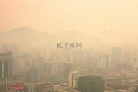 污染严重城市背景图片_首尔正在经历严重的污染，主要是污染造成的