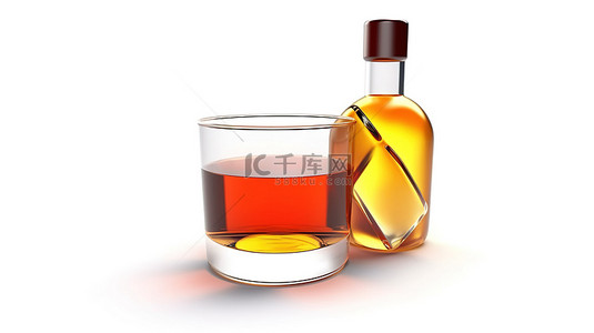 3D 插图中白色背景上单独站立的无酒精饮料警告标志