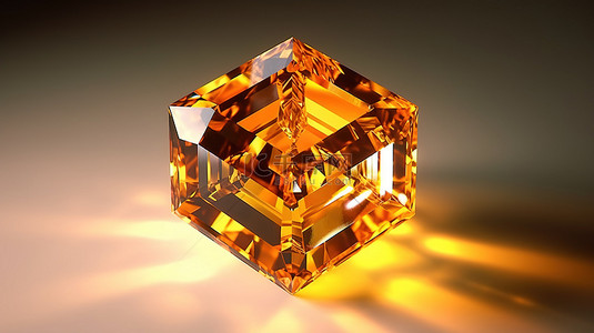 爱尔眼科背景图片_3D 渲染中的阿舍尔切工黄水晶宝石