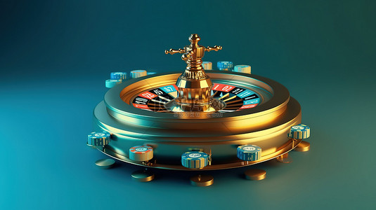 命运背景图片_引人注目的蓝色背景上的沉浸式在线赌场体验 3D 轮盘老虎机