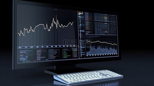 商业分析报告背景图片_利用 3D 计算机技术进行商业财务数据图表和图表的数字分析