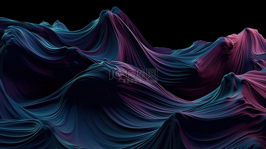 流动波抽象背景的 3d 渲染