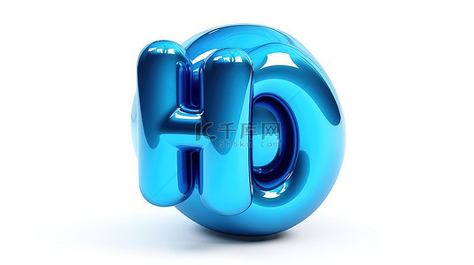 艺术字气球背景图片_白色背景上闪亮的蓝色气球的风格 3D 插图的问候