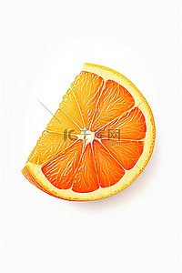 白色背景上的一片橙子