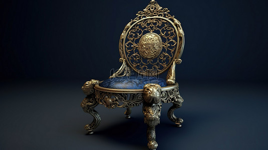 令人惊叹的 3D 渲染中的复古华丽椅子