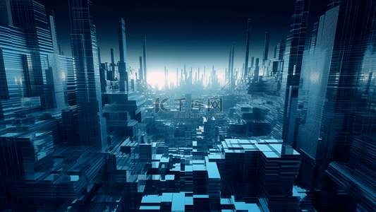 科技互联网城市背景图片_科技未来背景城市