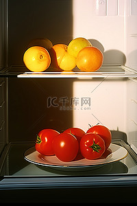 冰箱里有一盘西红柿