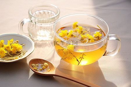 茶柠檬茶背景图片_一杯野山药柠檬茶和一勺水