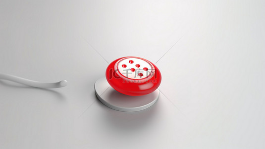 结束按钮背景图片_3d 渲染插图使用白色背景上的结束电话按钮拒绝来电