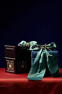 教师荣休仪式背景图片_两个礼盒和一份礼物