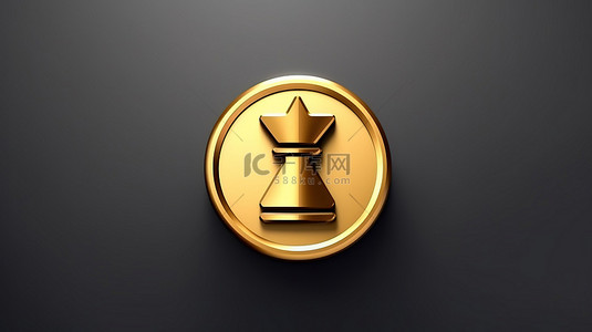 媒体icon背景图片_哑光金板与金色国际象棋符号 3d 渲染社交媒体图标
