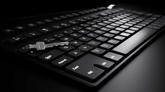 个人电脑安全背景图片_用于商业和技术背景的安全键盘的 3d 呈现器