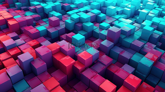 立方抽象背景的 3d 插图