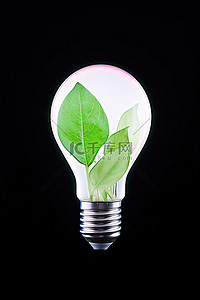 绿色灯泡背景图片_绿色灯泡包裹着绿叶
