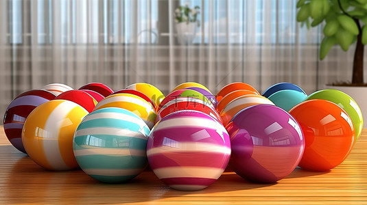 3D 渲染中充满活力的复活节彩蛋