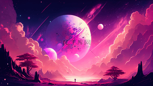 神秘星空背景图片_天堂白云星空背景